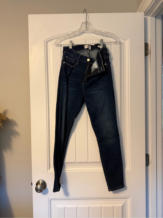 Frame Denim Denim - Frame Denim Dark Indigo High-Rise Skinny Jeans